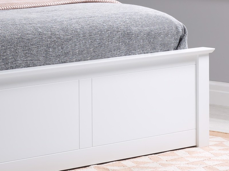Land Of Beds Rhodes White Wooden Small Double Ottoman Bed6