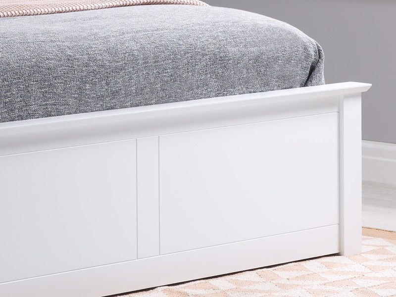 Land Of Beds Rhodes White Wooden Small Double Ottoman Bed5