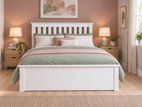 Land Of Beds Rhodes White Wooden Ottoman Bed3