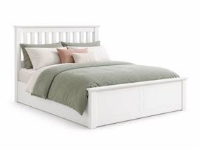 Land Of Beds Rhodes White Wooden Ottoman Bed5