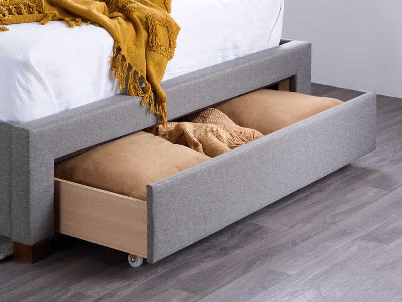 Land Of Beds Campbell Grey Fabric Bed Frame4