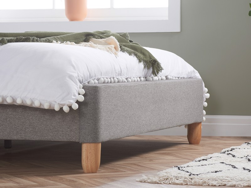 Land Of Beds Springwood Grey Fabric Bed Frame2