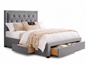 Land Of Beds Santorini Grey Fabric Bed Frame3