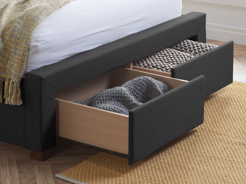 Land Of Beds Athens Charcoal Fabric Bed Frame3