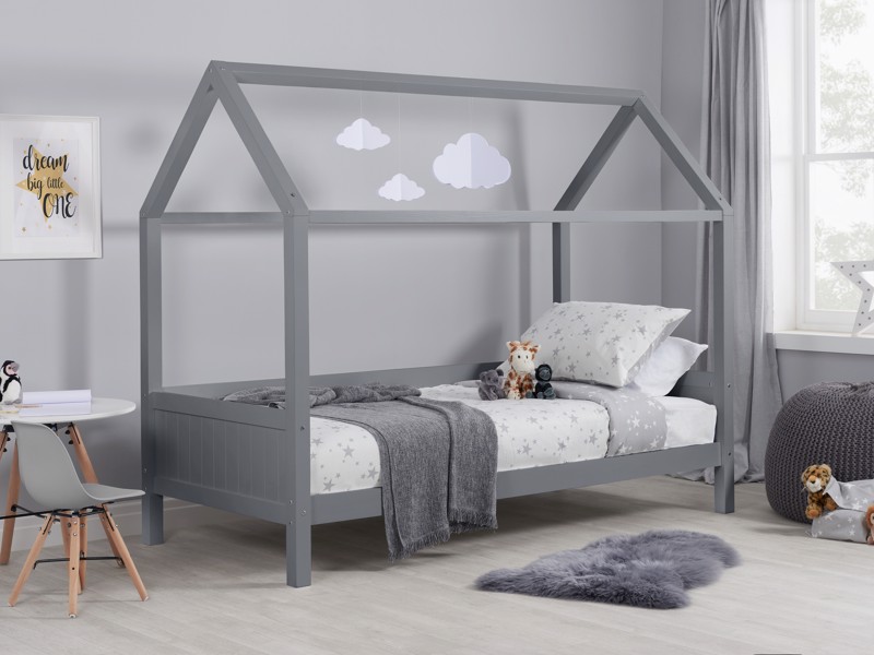 Land Of Beds Thornton Home Grey Wooden Single Childrens Bed1