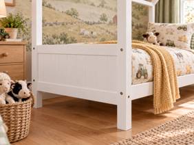 Land Of Beds Thornton Home White Wooden Kids Bed2