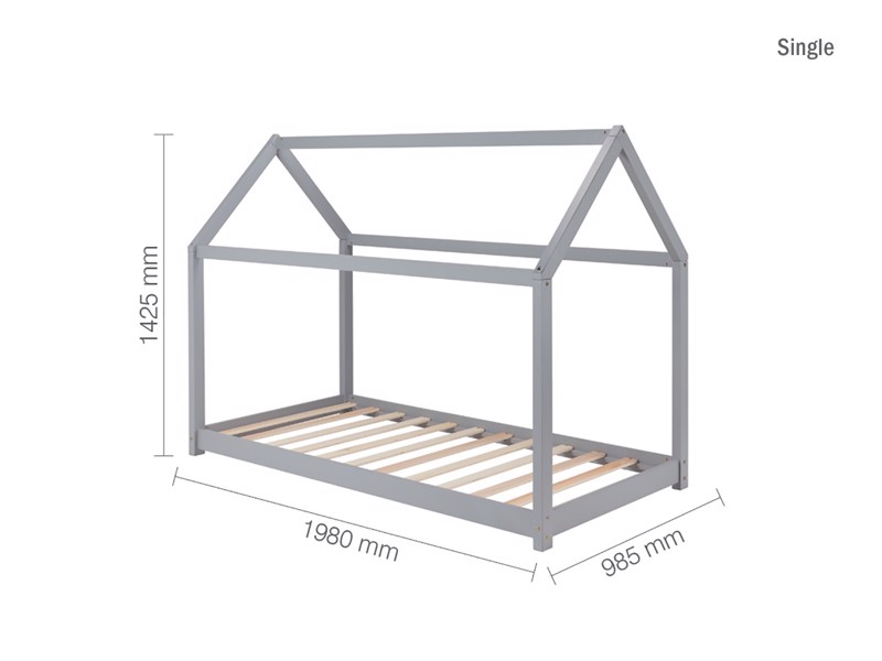 Land Of Beds Orchards House Grey Wooden Kids Bed6