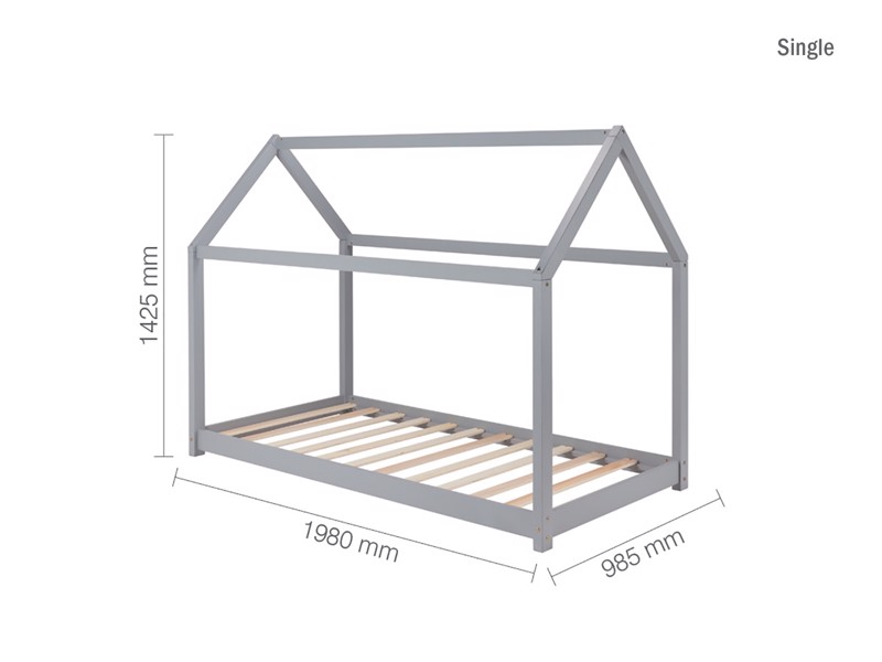 Land Of Beds Orchards House Grey Wooden Childrens Bed5