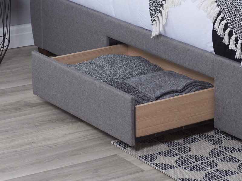 Land Of Beds Kyra Grey Fabric Bed Frame5