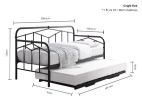 Land Of Beds Stanley Black Metal Guest Bed4