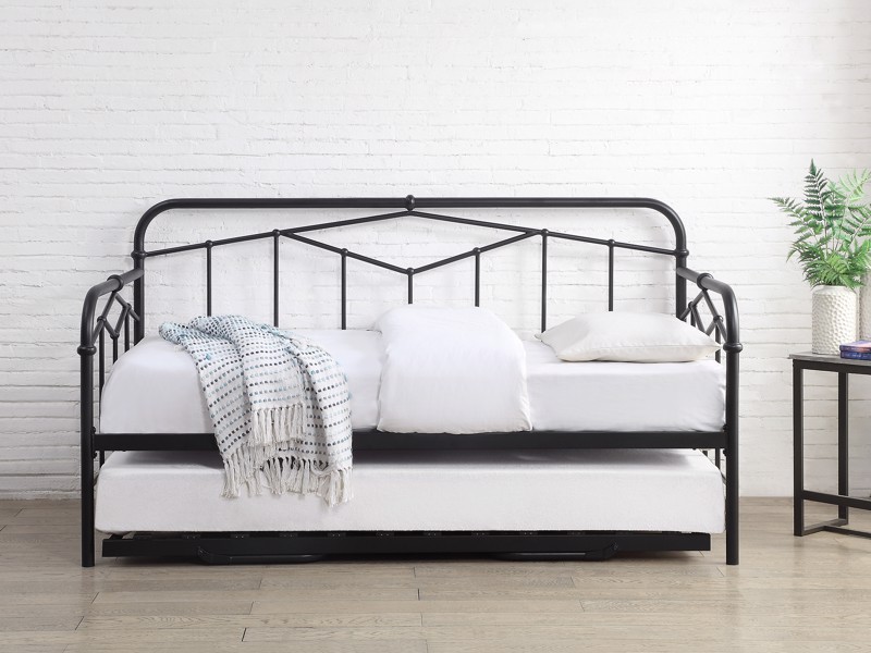 Land Of Beds Stanley Black Metal Single Guest Bed2