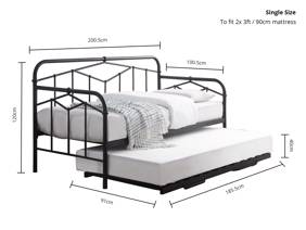 Land Of Beds Stanley Black Metal Single Guest Bed5