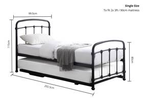Land Of Beds Perth Black Metal Guest Bed7
