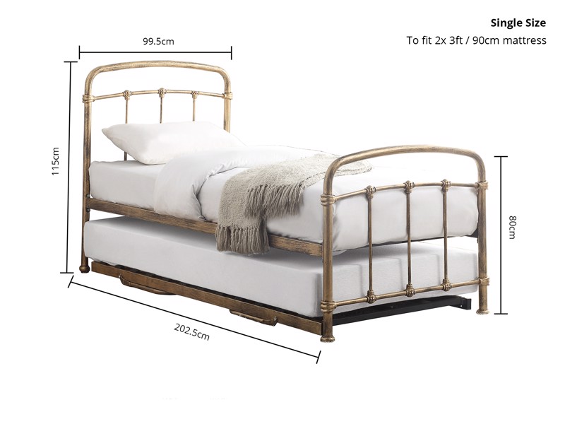 Land Of Beds Perth Antique Bronze Metal Guest Bed7