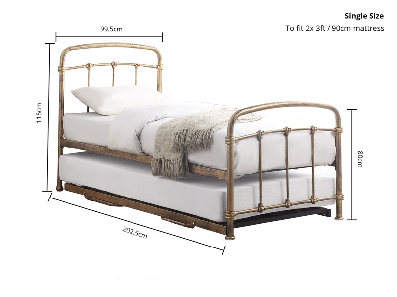 Land Of Beds Perth Antique Bronze Metal Single Guest Bed6