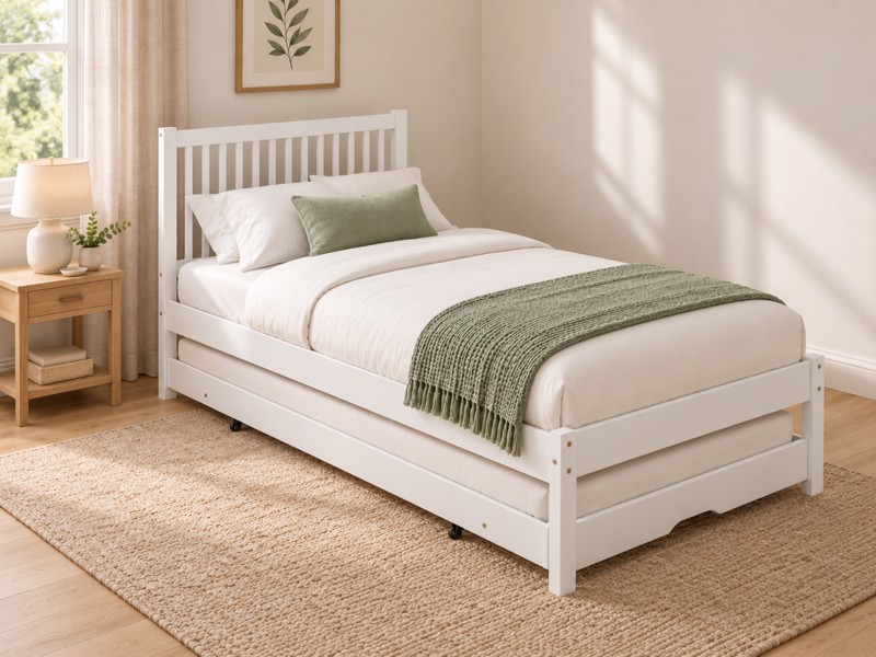Land Of Beds Arden White Wooden Guest Bed5