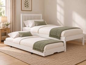 Land Of Beds Arden White Wooden Guest Bed3