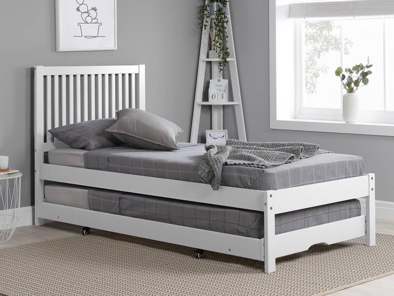 Land Of Beds Arden White Wooden Single Guest Bed1