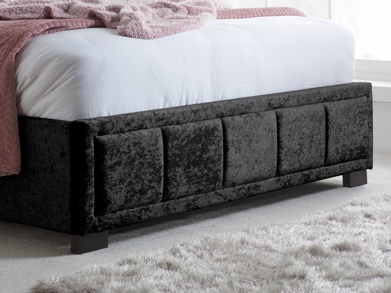 Land Of Beds Forte Black Fabric Double Bed Frame3