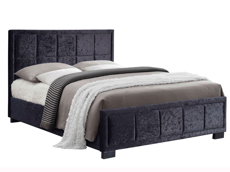 Land Of Beds Forte Black Fabric Double Bed Frame5
