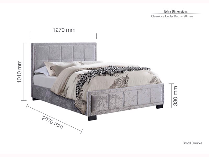Land Of Beds Forte Steel Grey Fabric King Size Bed Frame7