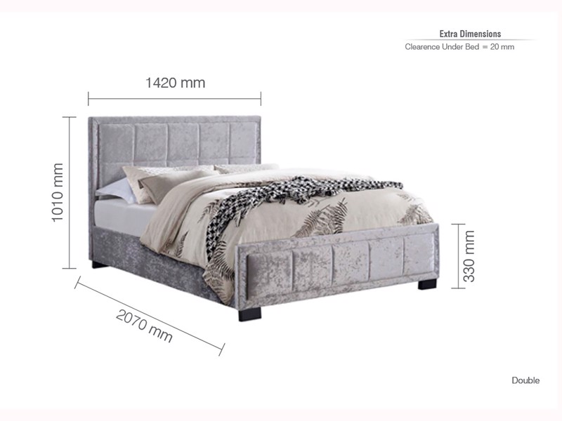 Land Of Beds Forte Steel Grey Fabric King Size Bed Frame8
