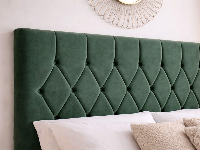 Land Of Beds Sonata Green Fabric Bed Frame3