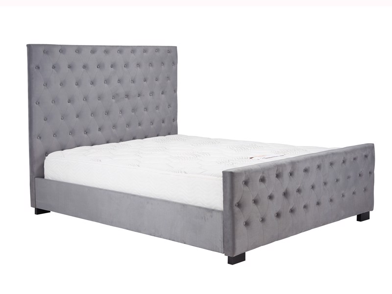Land Of Beds Soprano Grey Fabric Bed Frame6