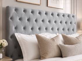 Land Of Beds Soprano Grey Fabric Bed Frame4