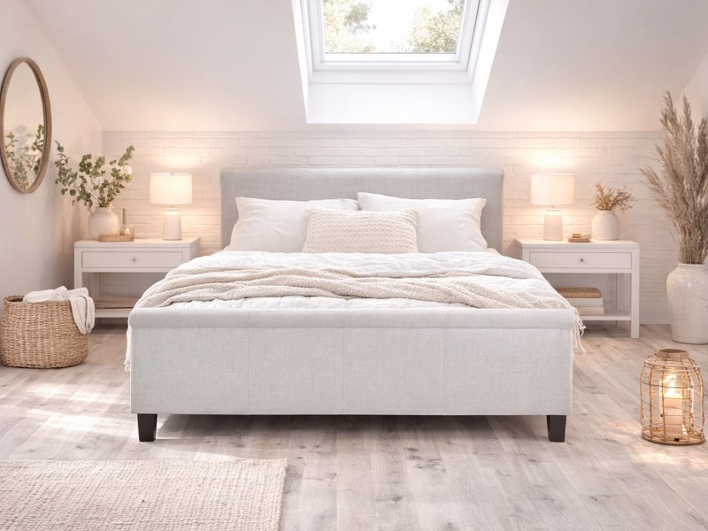 Land Of Beds Opus Grey Fabric Bed Frame2