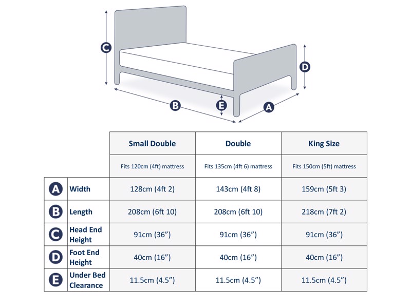 Land Of Beds Opus Grey Fabric Double Bed Frame7