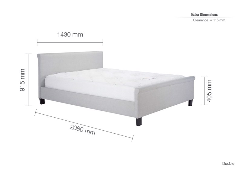 Land Of Beds Opus Grey Fabric Bed Frame6