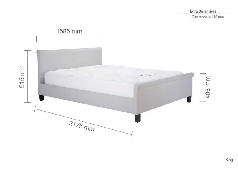 Land Of Beds Opus Grey Fabric Bed Frame7