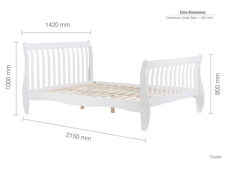 Land Of Beds Alto White Wooden Bed Frame7