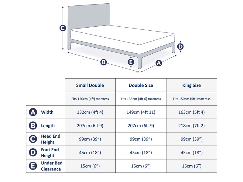 Land Of Beds Tenor Grey Fabric Bed Frame6