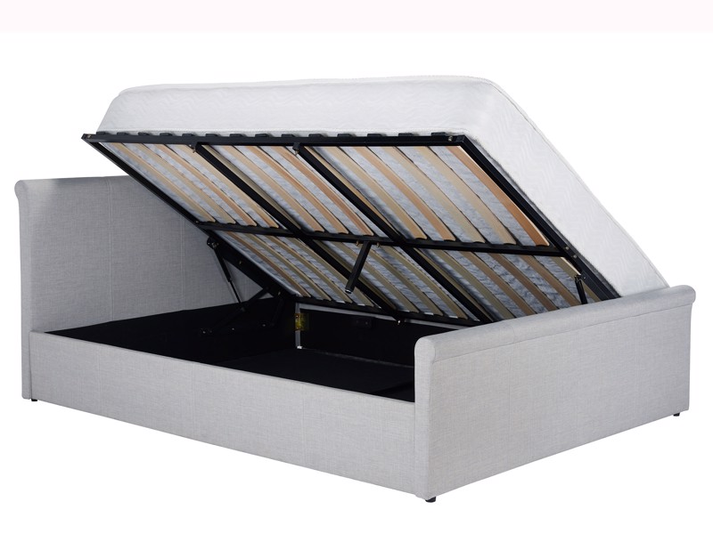 Land Of Beds Opus Grey Fabric Ottoman Bed4