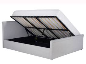 Land Of Beds Opus Grey Fabric Ottoman Bed4
