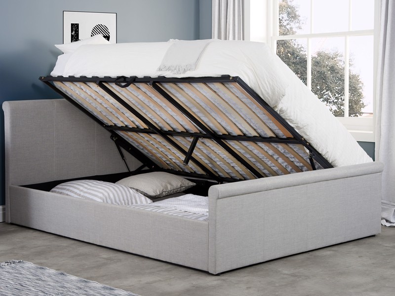Land Of Beds Opus Grey Fabric Ottoman Bed2