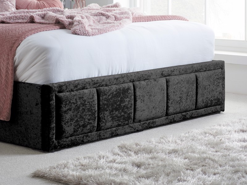 Land Of Beds Quartet Black Fabric King Size Ottoman Bed4