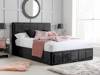 Land Of Beds Quartet Black Fabric King Size Ottoman Bed1