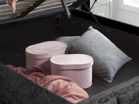 Land Of Beds Quartet Black Fabric Ottoman Bed6