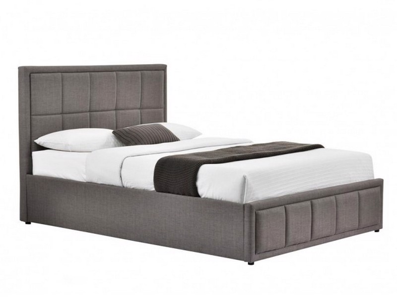 Land Of Beds Quartet Grey Fabric Small Double Ottoman Bed5