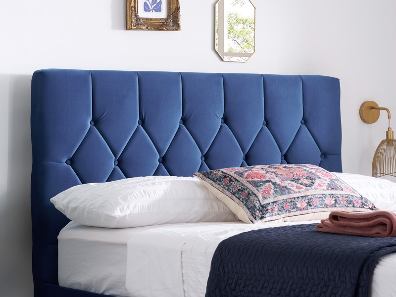 Land Of Beds Tempo Blue Fabric Ottoman Bed3