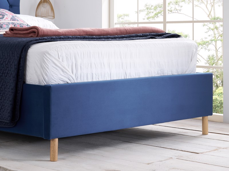 Land Of Beds Tempo Blue Fabric Ottoman Bed4