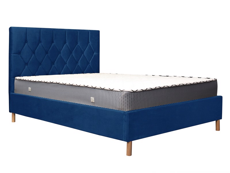 Land Of Beds Tempo Blue Fabric Small Double Ottoman Bed5