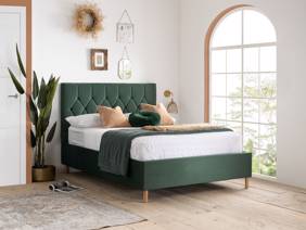 Land Of Beds Tempo Green Fabric Ottoman Bed1