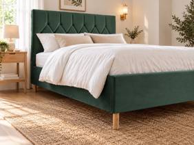 Land Of Beds Tempo Green Fabric Ottoman Bed4