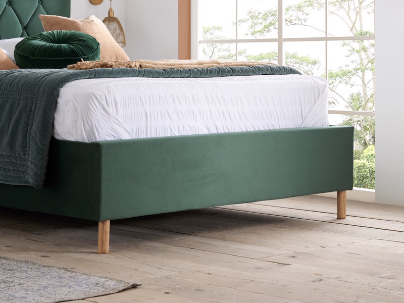 Land Of Beds Tempo Green Fabric Ottoman Bed4