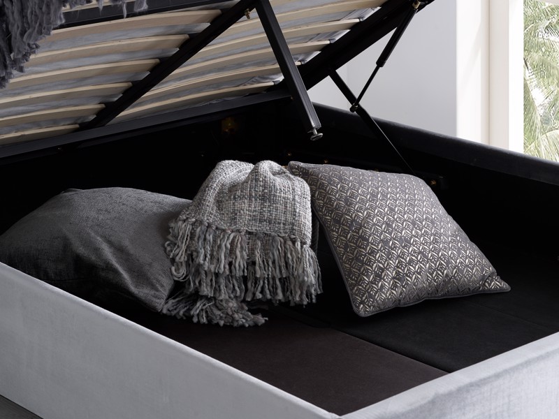 Land Of Beds Tempo Grey Fabric Ottoman Bed8