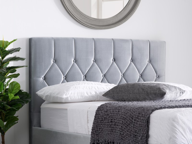 Land Of Beds Tempo Grey Fabric King Size Ottoman Bed3